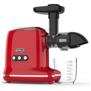 Espremedor de Frutas com Alto Rendimento, Fácil Limpeza e Função Reversa, Pyukix, Vermelho