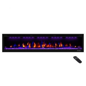 Lareira Elétrica de Embutir A43x187L com Controle Remoto e Temporizador, 110V, Masarflame, Preta