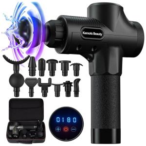 Kamots Beauty Massageador Pistola Elétrico Profissional Sem Fio 4 Acessórios 5 Velocidades 3000 RPM