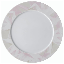Prato para Jantar de 33 cm, Elegância e Praticidade em Sua Mesa com Formato Redondo e Material de Porcelana, Rosenthal, Branco e Rosa