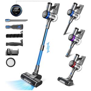 Aspirador de Pó sem Fio 400W de Potência e Sucção de 30Kpa, Autonomia de 55min e Ajuste automático, 110V INSE Display-S9, Azul