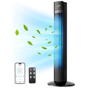 Ventilador de Torre ND com 3 Velocidades, Controle Remoto, 300W, 110V, NA Tower Fan 02, Preto