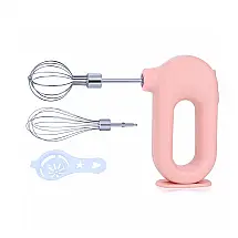 MINI Batedeira de Mão com 4 Velocidades e Acessórios de Aço Inox, 4W, 110v, WYNBOOP EB002, Rosa
