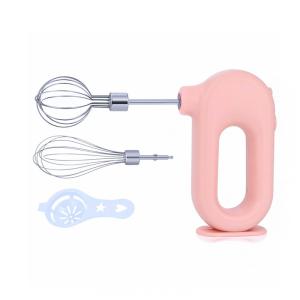 MINI Batedeira de Mão com 4 Velocidades e Acessórios de Aço Inox, 4W, 110v, WYNBOOP EB002, Rosa