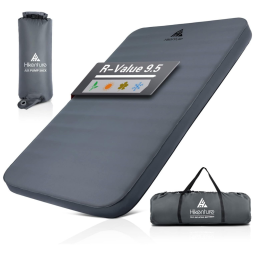 Colchão Inflável para Camping Portátil Ultraleve e Bolsa de Transporte, HIKENTURE, Cinza