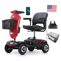 Cadeira de Rodas Elétrica Dobrável Metro Mobility para Idosos, com Assento para Adultos, Bateria de Longa Duração, com Bandeira