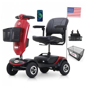 Cadeira de Rodas Elétrica Dobrável Metro Mobility para Idosos, com Assento para Adultos, Bateria de Longa Duração, com Bandeira