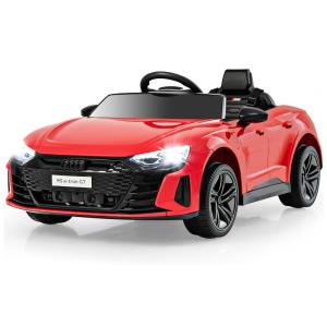 Carro Elétrico Infantil Licenciado INFANS Audi RS e-tron GT 12V, Controle Remoto para Pais, Suspensão 4 Rodas, LED, Música, USB, Vermelho