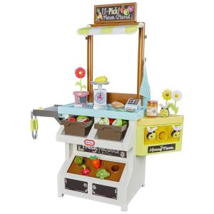 Barraquinha 3 em 1 com 30 Acessórios Realistas para Cultivar, Cozinhar e Vender, Little Tikes.