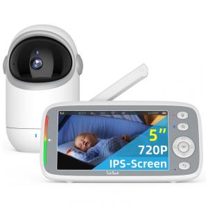 Babá Eletrônica com Monitor, Câmera HD 720P, Tela IPS, Visão Noturna e Zoom Digital, TakTark BM813, Branca