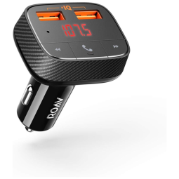 Adaptador Transmissor Veicular Bluetooth Veicular com USB, ROAV R5113, Preto