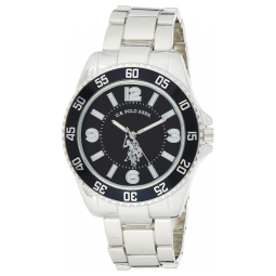 Relógio Masculino em tons de prata com fecho dobrável, U.S., U.S. POLO ASSN. USC80515, Prateado