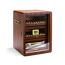 Humidor PA-DABAOO Modelo B 3 Gavetas Madeira Cedro com Higrômetro Digital