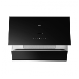 Coifa de embutir ou parede 76cm Robam preta aço inox 304 vidro motor brushless 1200 CFM controle por gestos 9 velocidades 110V