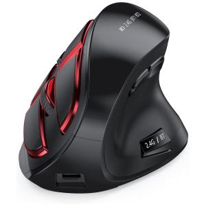 Seeda Mouse Ergonômico Vertical Óptico sem Fio Reduz a Tensão do Pulsoo com Conexão USB, Rose Gold e, SEENDA, Preto