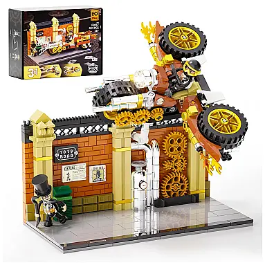 FUNWHOLE Motocicleta Steampunk com Iluminação
