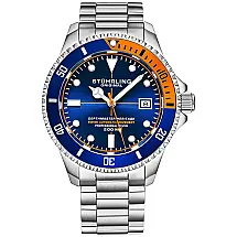 Relógio Masculino Mergulho Profissional, Automático, Prova D 200m, STUHRLING 883H.01, Prateado