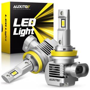 Kit Xenon Lâmpadas LED Branca 2000 Lumens 6000K, 2 Peças, AUXITO Q16 H11, H8, H9, Amarelo