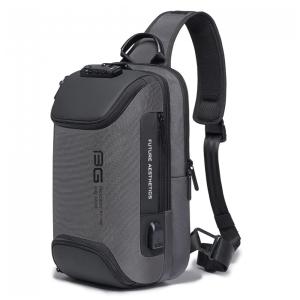 Mochila para Laptop com Porta Carregador USB e À prova D, BANGE, Cinza