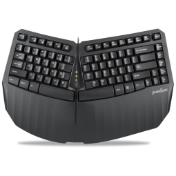 Teclado Ergonômico Dividido com Fio Recarregável Reduz a Tensão das Mãos, PERIXX 11798, Preto