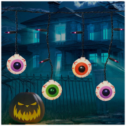 Pisca Pisca de Globo Ocular para Decoração de Halloween a Prova dÁgua, 2 Metros, Colorido
