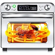 Forno Elétrico de Bancada 26.5L 15 em 1 Multifunções com Acessórios de Cozinha em Aço Inoxidável, 110V, 1700W, Prata