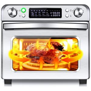 Forno Elétrico de Bancada 26.5L 15 em 1 Multifunções com Acessórios de Cozinha em Aço Inoxidável, 110V, 1700W, Prata