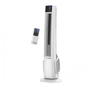 Ventilador de Torre Oscilante com Controle Remoto, Temporizador e 4 Velocidades Silenciosas, 110V, Lasko T38400, Branco
