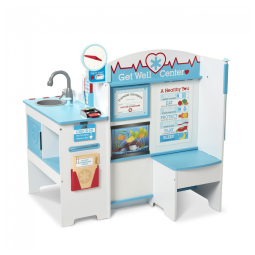 Consultório Médico Infantil de Madeira com Sala de Espera, Sala de Exame e Área de Check in para Crianças Acima de 3 Anos, Melissa & Doug