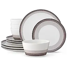 Aparelho de Jantar para Todas as Ocasiões com 12 Peças, Formato Redondo e Material de Porcelana, Noritake G018-12E, Colorido