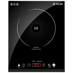 Cooktop Elétrico de Indução Portátil com Controle Digital, 110V 1800W, ISILER CHK-CCA02, Preto