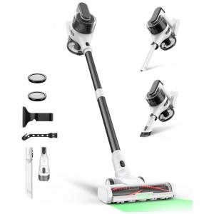 Aspirador de Pó Sem Fio para Casa, Leve e Recarregável com 55min de Autonomia, Sucção Poderosa, Farol LED Verde,Maircle