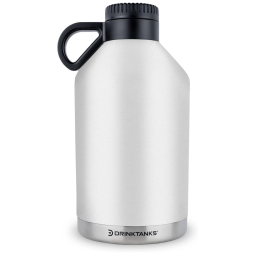 DrinkTanks Cooler Portátil para Garrafas de cerveja com Isolamento Duplo, Aço Inox, Branco