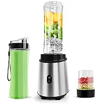 Liquidificador Pessoal Portátil 600mL para Vitaminas com Garrafa de Moagem, 400W, HENA, Prata