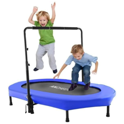 Cama Elastica Infantil com Corrimão Ajustável para até 100 kg, ANCHEER US01ASPA005144BL, Azul