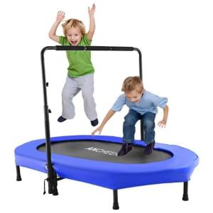 Cama Elastica Infantil com Corrimão Ajustável para até 100 kg, ANCHEER US01ASPA005144BL, Azul