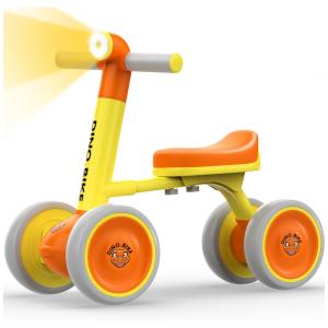 Bicicleta sem Pedal com Rodas Silenciosas e Iluminação para Crianças de 1 a 3 Anos, RONSTONE, Amarelo