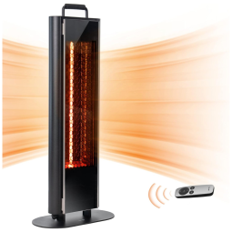 Aquecedor Externo Elétrico com Aquecimento Dupla Face, 3 Níveis de Aquecimento, Controle Remoto e à Prova D'água IP65, 110V 1500W, EAST OAK