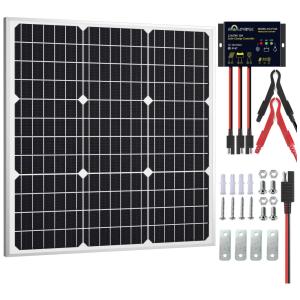Kit Painel Solar, Monocristalino, à prova dágua, 50W, 12V, 1 painel, SOLPERK, Preto