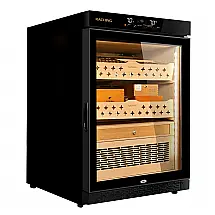 Humidor Elétrico Raching MON800A Preto Controle Climático 600+ Charutos 140L 240V