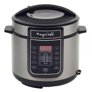 Panela de Pressão Elétrica 6L com 14 Predefinições e Painel de Led, 110V 1000W, MEGACHEF Multi Function, Cinza