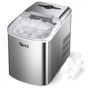 Máquina de Gelo até 14 kg em 24H Portátil, 120W, 110v, DIDO, Prateado