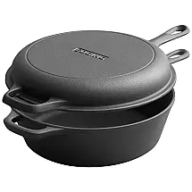 Plus externo A1 3QT Panela de Ferro Fundido 3L Pré Temperada, com Alça de Metal