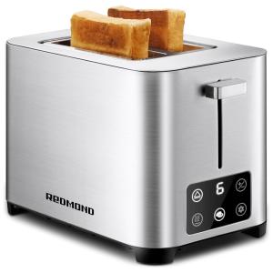 Torradeira de 2 Fatias com Tela LED, 6 Níveis de Tostagem, 850W, 110v, REDMOND, Prateado