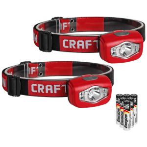 Lanterna de Led, 250 Lumens com 2 unidades e 6 baterias AAA incluídas, CRAFTSMAN CMXLHAG67061, Vermelho