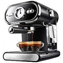 Máquina de Café Expresso Semiautomática com Bocal de Leite, 110V, PRVDV, Preta