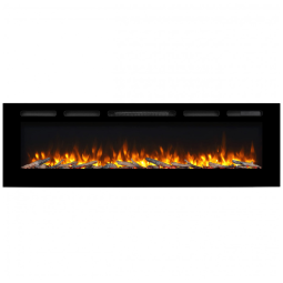 Lareira Elétrica de Embutir A50x172L, com Controle Remoto, 1500W, 110v, PURAFLAME EF175B, Preto