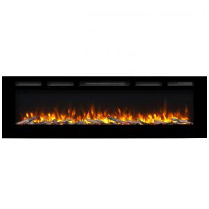 Lareira Elétrica de Embutir A50x172L, com Controle Remoto, 1500W, 110v, PURAFLAME EF175B, Preto
