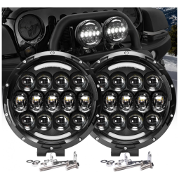 Farol de Milha LED 105W 2UN com Suporte de Montagem Ajustável Jeep Wrangler Off Road 4WD Truck SUV UTV ATV