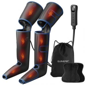 Massageador Elétrico de Compressão para Pernas e Pés 3 Modos e 3 Intensidades, QUINEAR, Preto